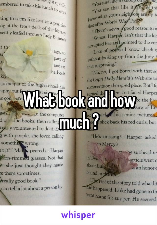 What book and how much ?