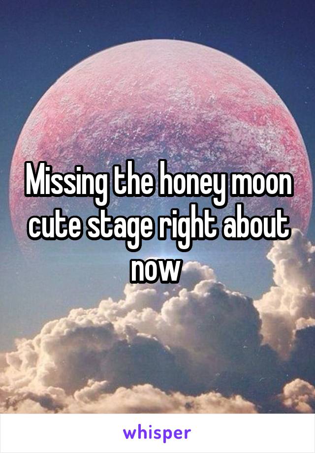 Missing the honey moon cute stage right about now 