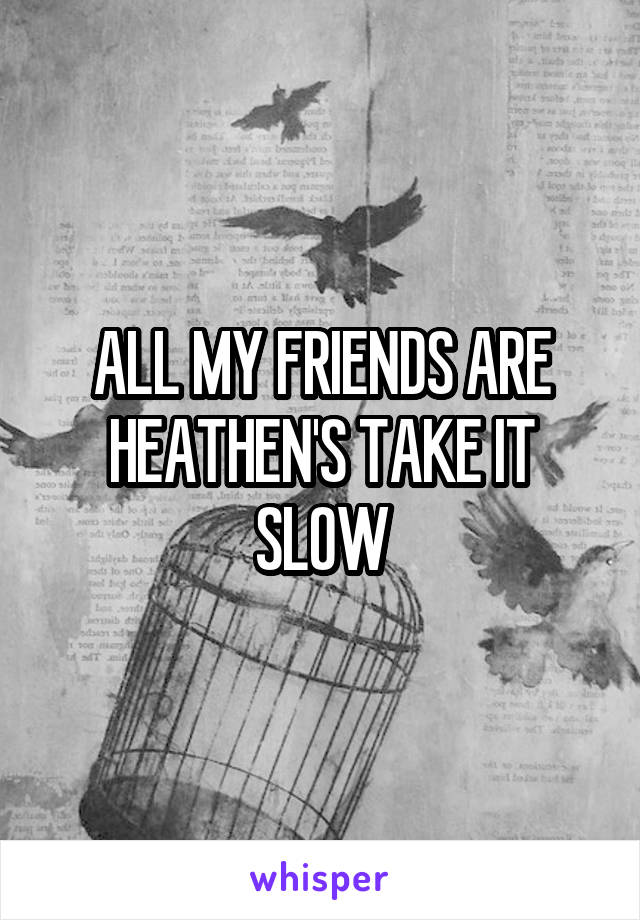 ALL MY FRIENDS ARE HEATHEN'S TAKE IT SLOW