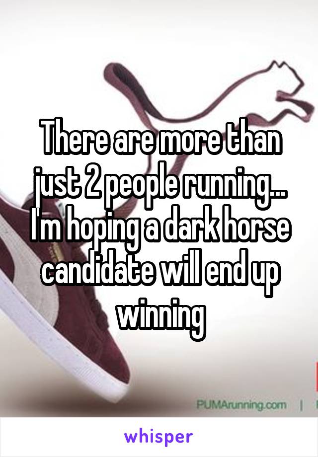 There are more than just 2 people running...
I'm hoping a dark horse candidate will end up winning