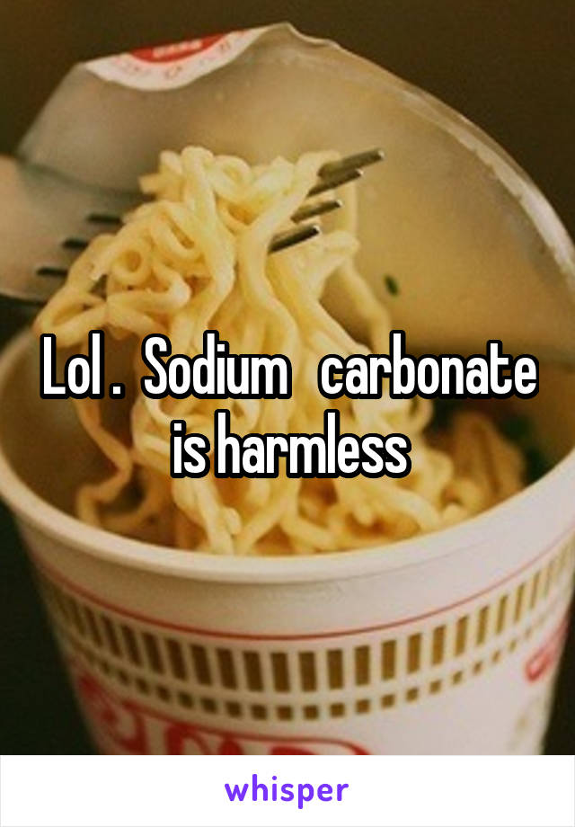 Lol .  Sodium   carbonate is harmless