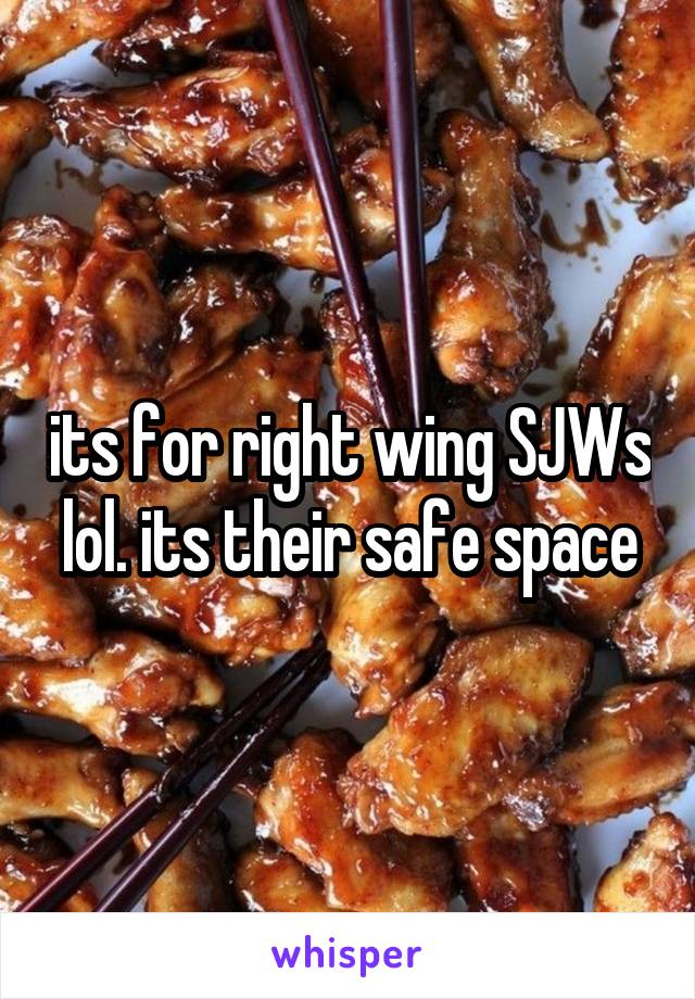 its for right wing SJWs lol. its their safe space