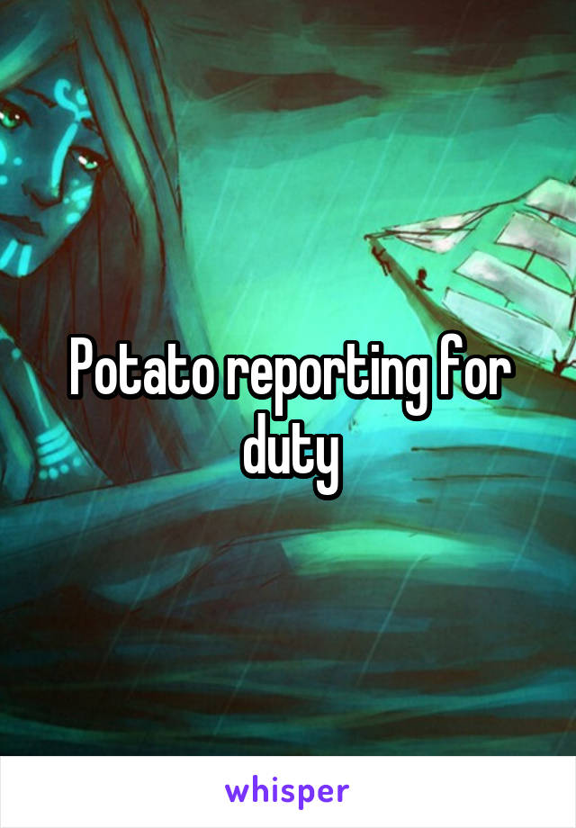 Potato reporting for duty