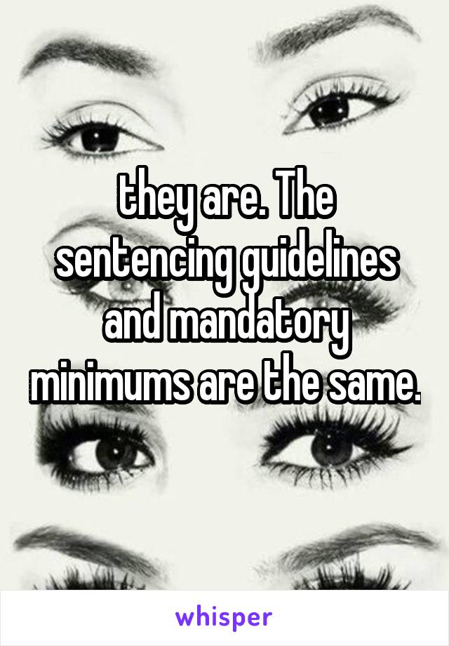 they are. The sentencing guidelines and mandatory minimums are the same. 