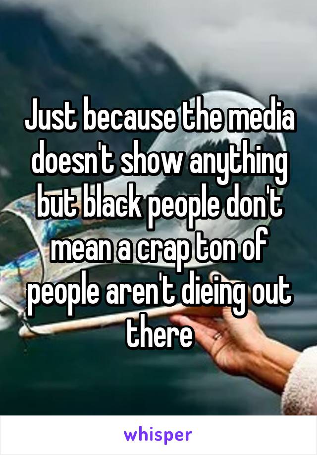 Just because the media doesn't show anything but black people don't mean a crap ton of people aren't dieing out there