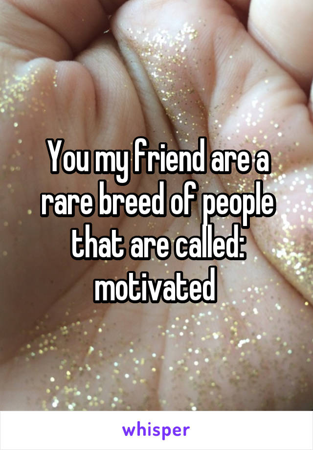 You my friend are a rare breed of people that are called: motivated 
