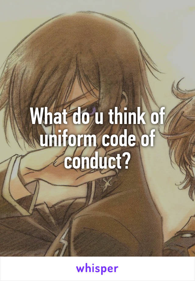 What do u think of uniform code of conduct?