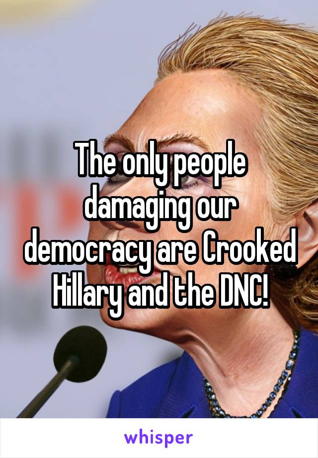 The only people damaging our democracy are Crooked Hillary and the DNC!