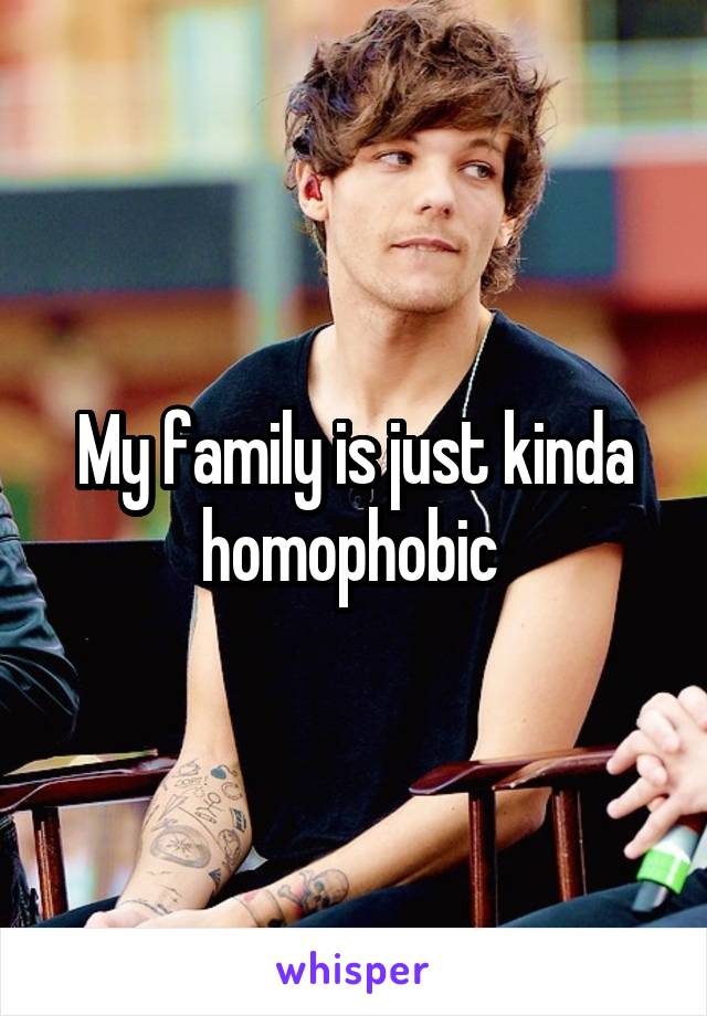 My family is just kinda homophobic 