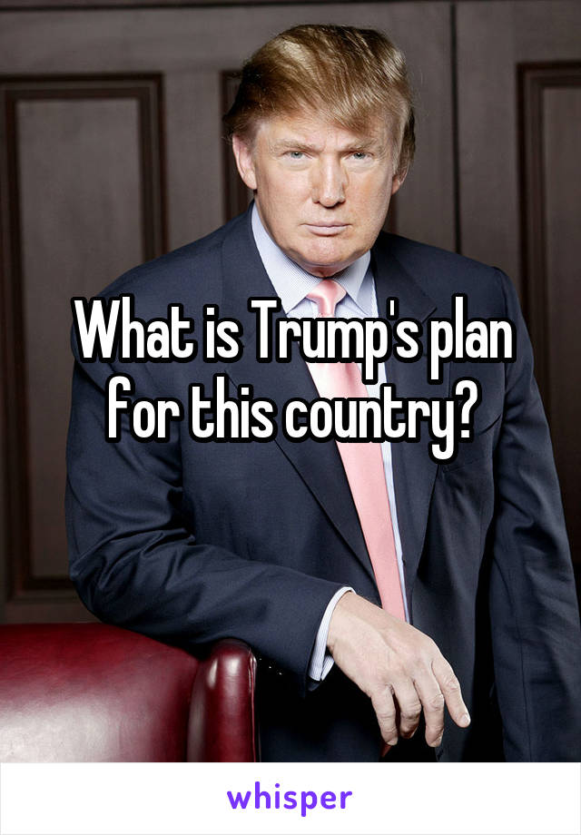 What is Trump's plan for this country?
