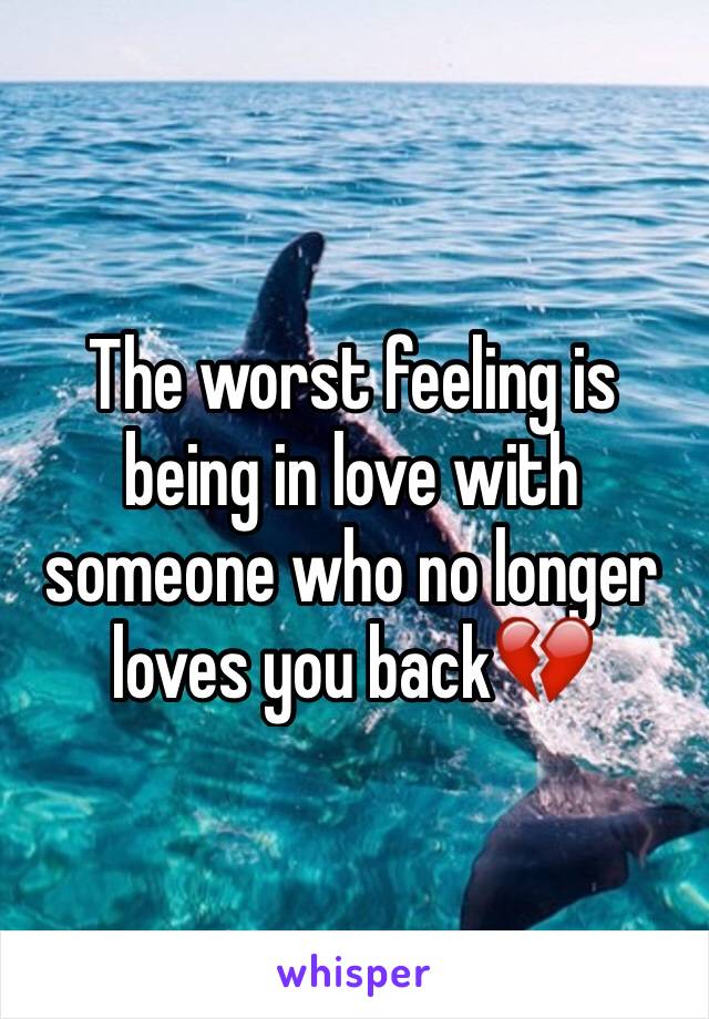 The worst feeling is being in love with someone who no longer loves you back💔