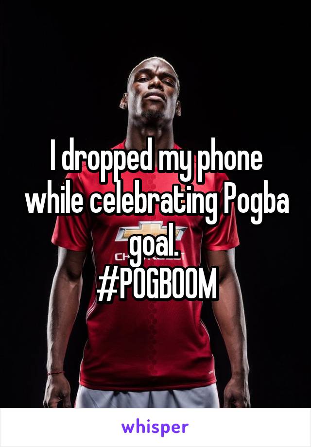 I dropped my phone while celebrating Pogba goal. 
#POGBOOM