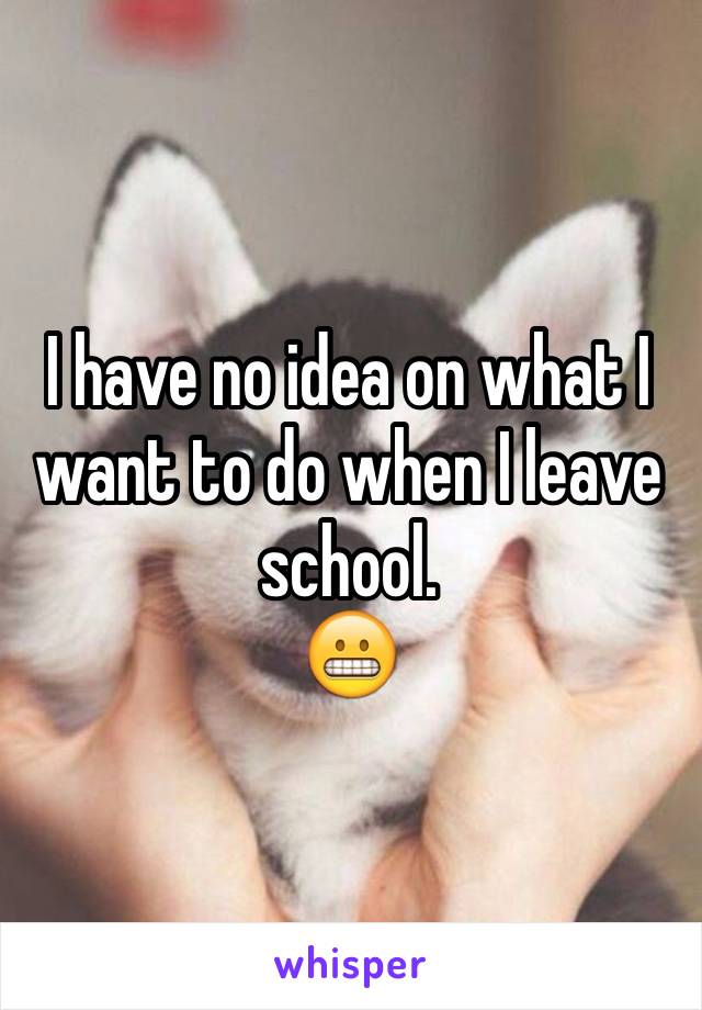 I have no idea on what I want to do when I leave school.
😬