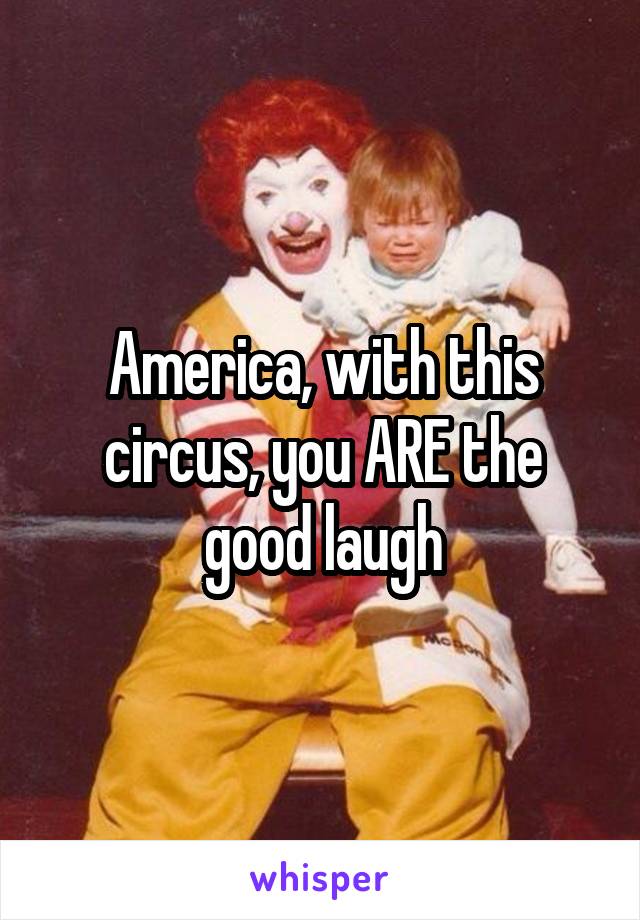 America, with this circus, you ARE the good laugh