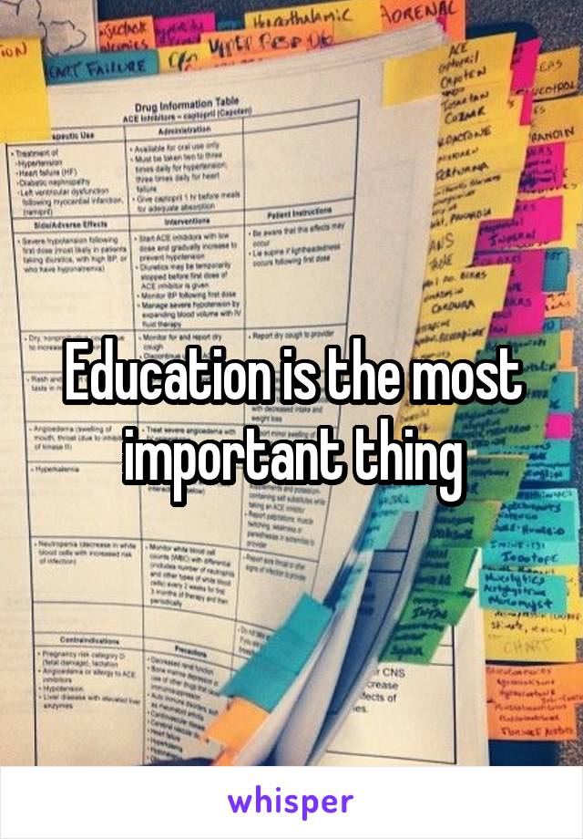 Education is the most important thing