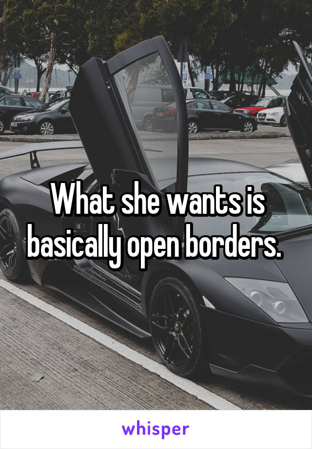 What she wants is basically open borders. 