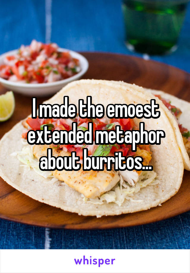 I made the emoest extended metaphor about burritos...