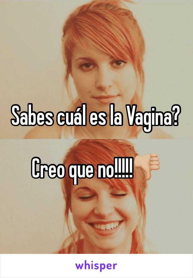 Sabes cuál es la Vagina?

Creo que no!!!!!👎🏼 