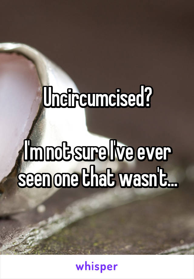 Uncircumcised?

I'm not sure I've ever seen one that wasn't...