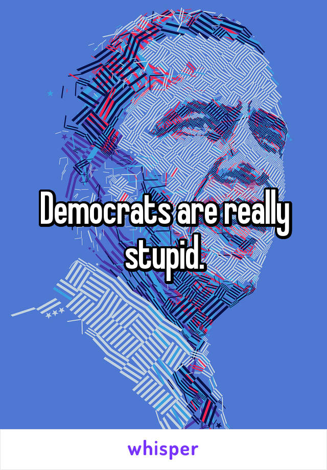 Democrats are really stupid.