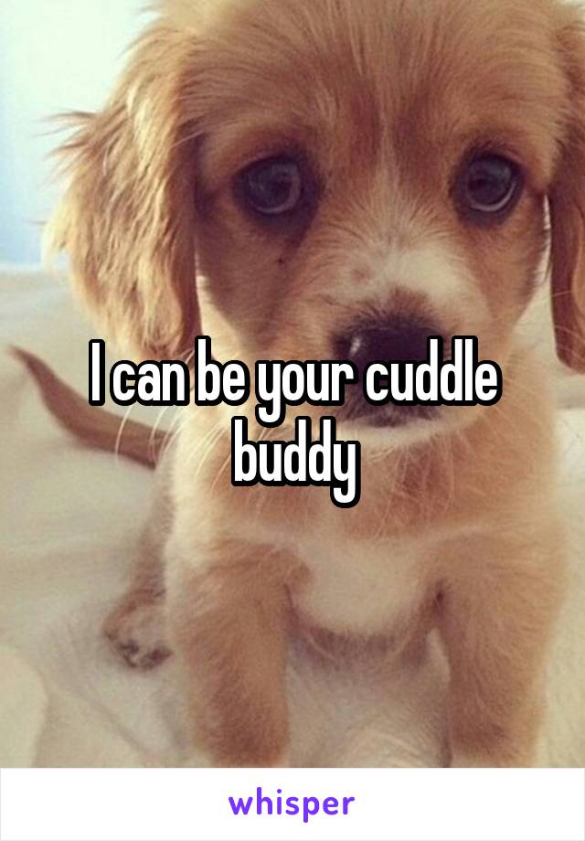 I can be your cuddle buddy