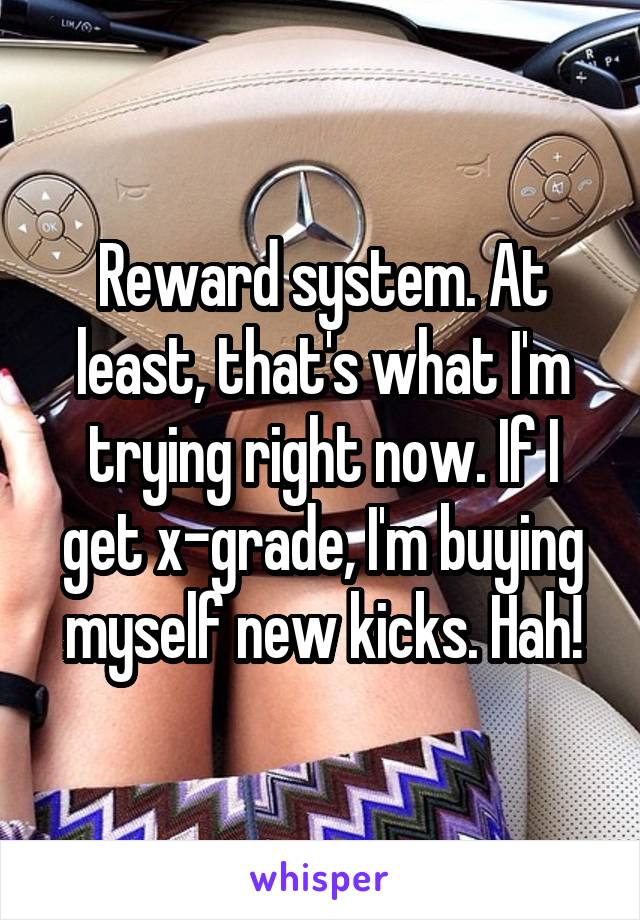 Reward system. At least, that's what I'm trying right now. If I get x-grade, I'm buying myself new kicks. Hah!