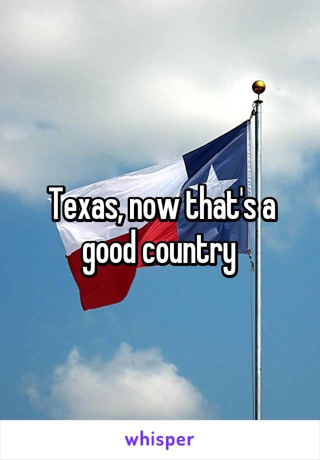 Texas, now that's a good country 