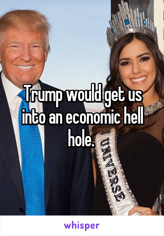 Trump would get us into an economic hell hole. 