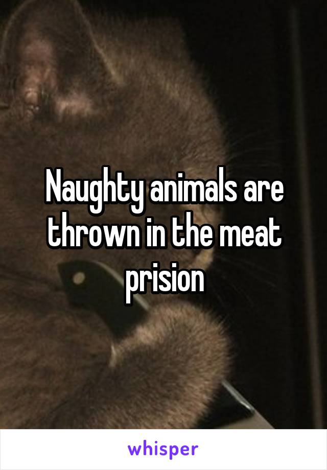 Naughty animals are thrown in the meat prision