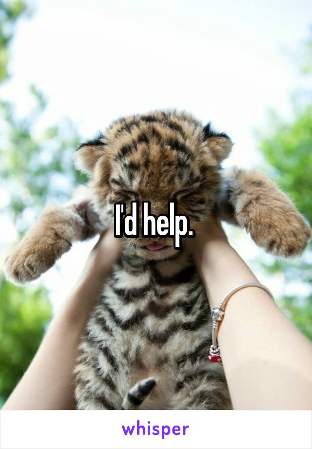 I'd help. 