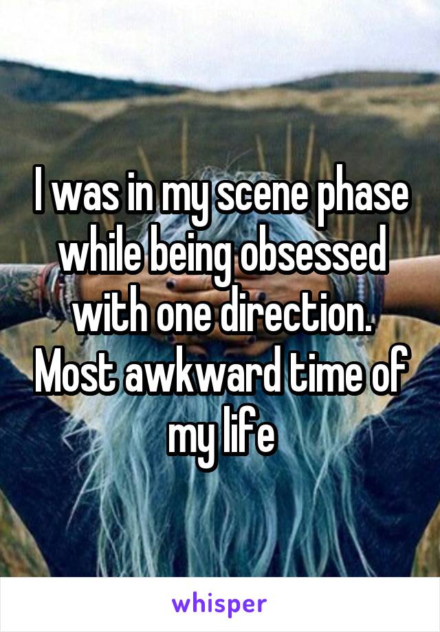 I was in my scene phase while being obsessed with one direction. Most awkward time of my life