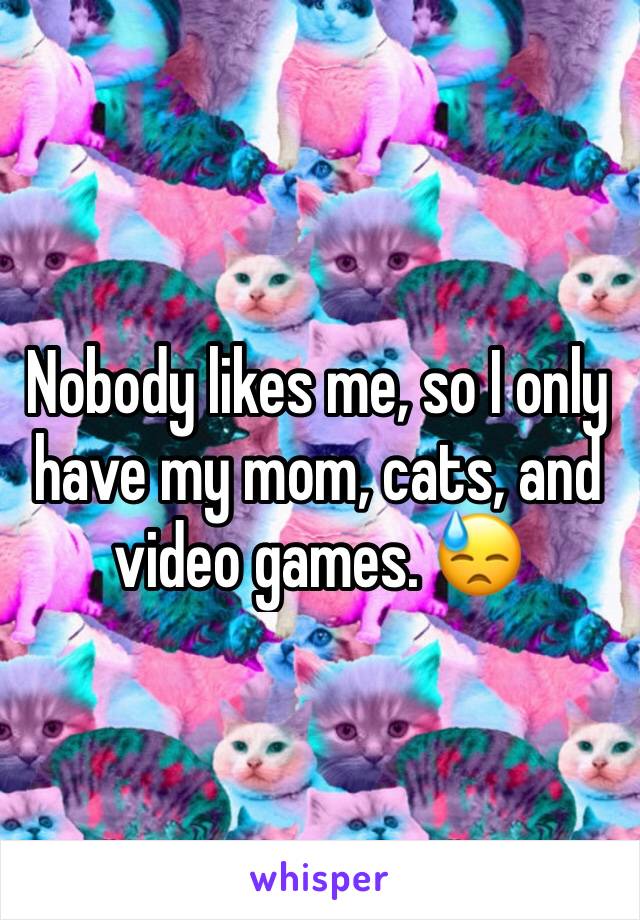 Nobody likes me, so I only have my mom, cats, and video games. 😓