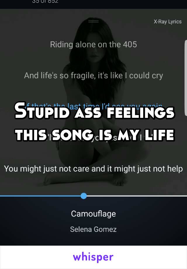 Stupid ass feelings this song is my life 