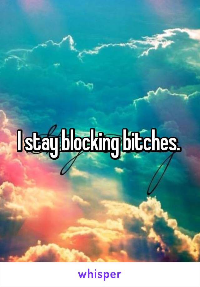 I stay blocking bitches. 
