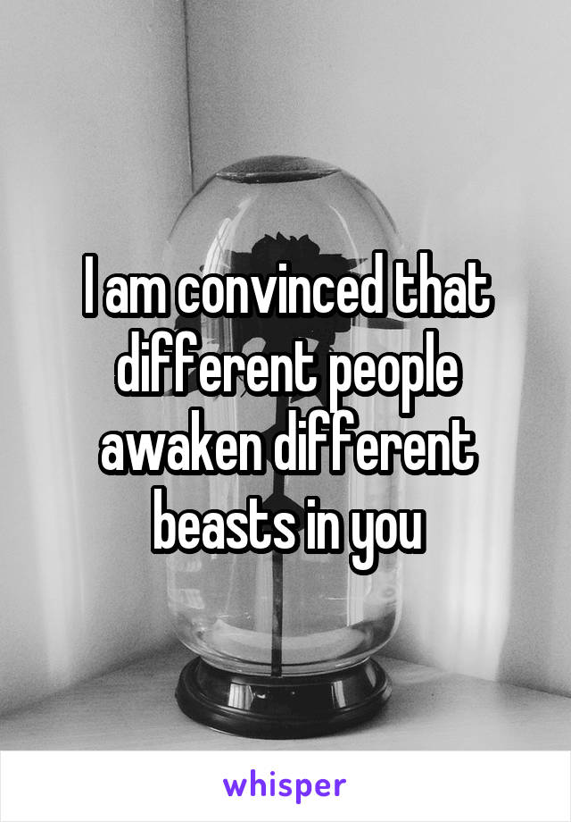 I am convinced that different people awaken different beasts in you