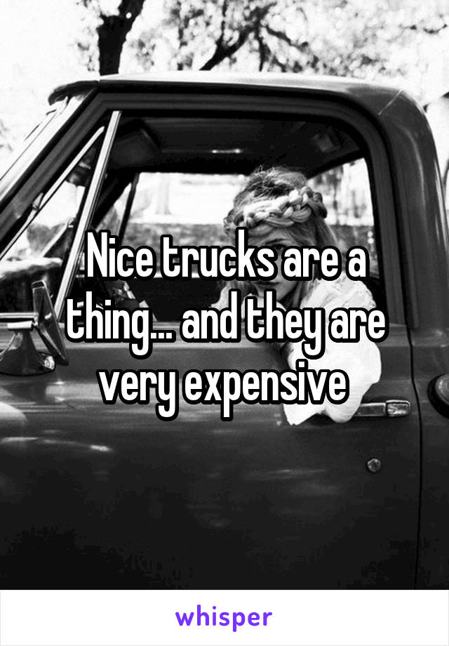 Nice trucks are a thing... and they are very expensive 