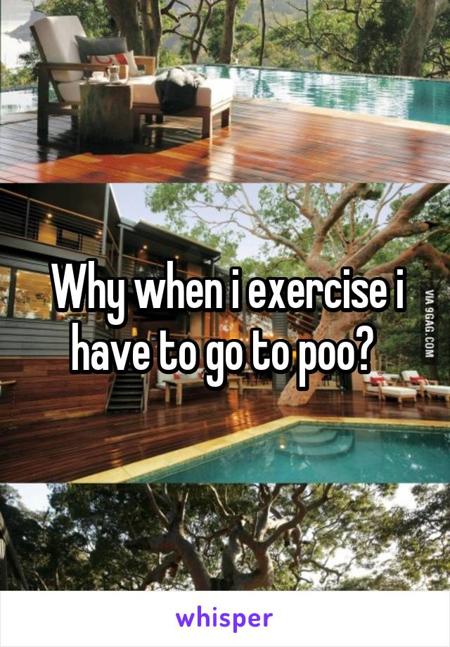 Why when i exercise i have to go to poo? 