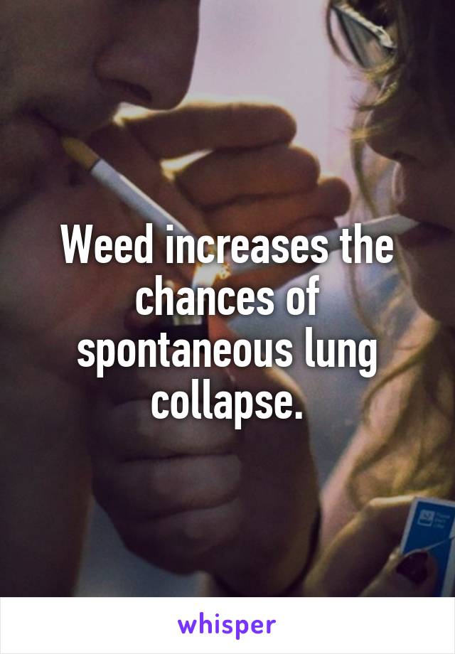 Weed increases the chances of spontaneous lung collapse.