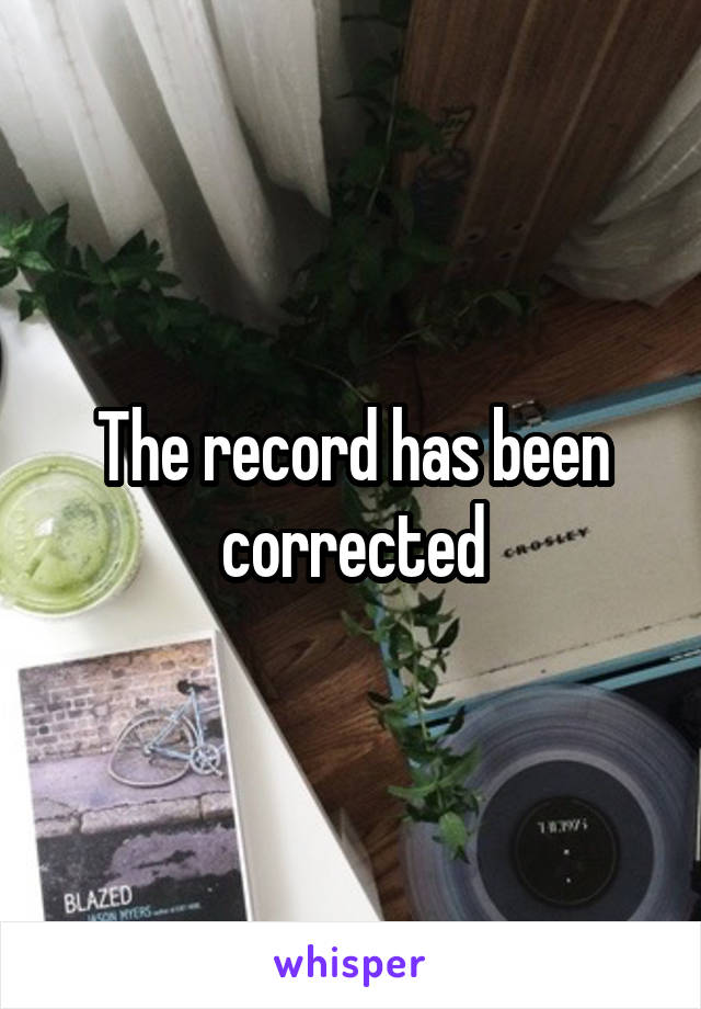 The record has been corrected
