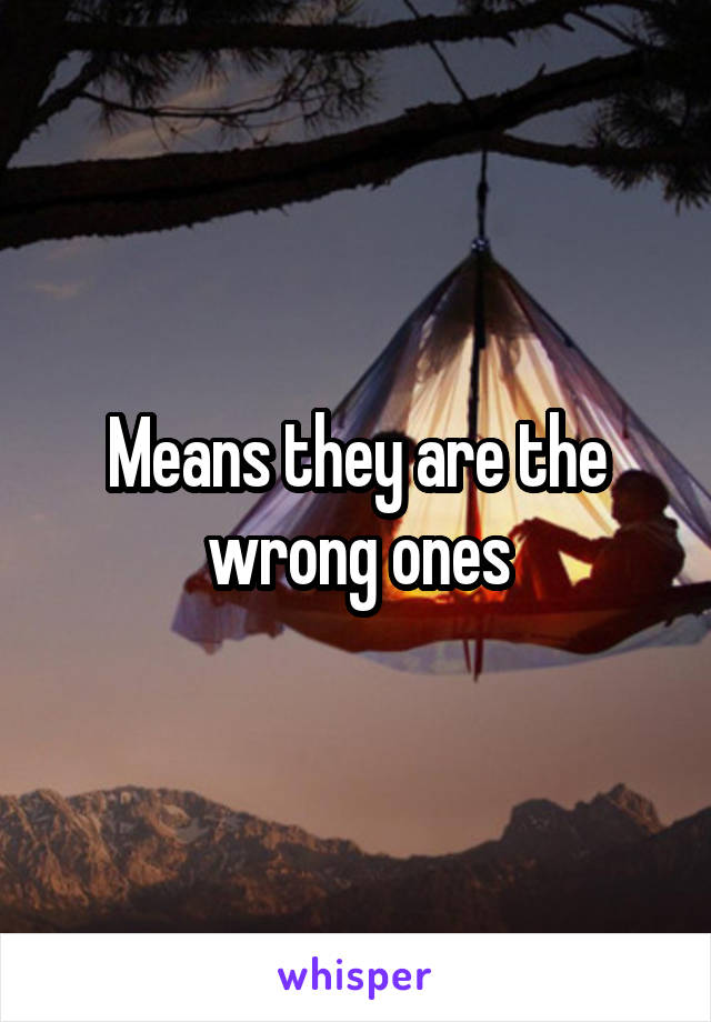 Means they are the wrong ones