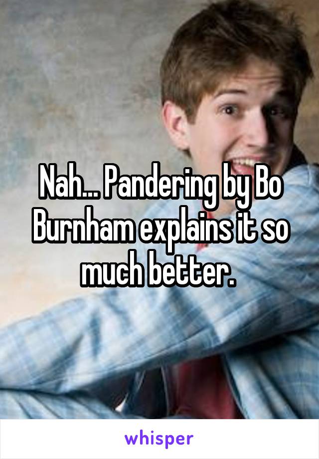 Nah... Pandering by Bo Burnham explains it so much better. 