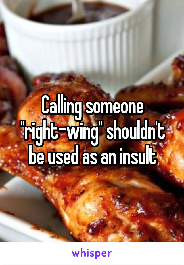 Calling someone "right-wing" shouldn't be used as an insult