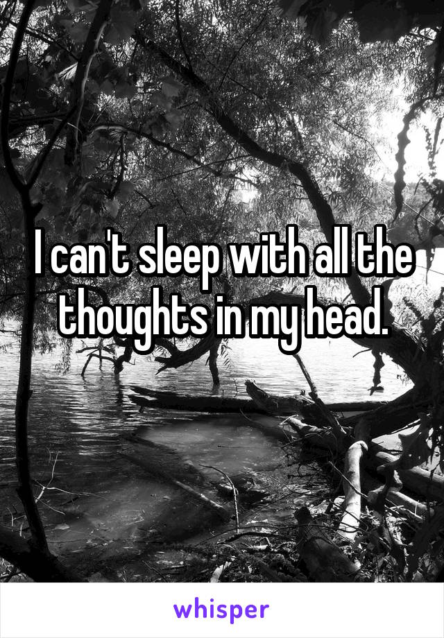 I can't sleep with all the thoughts in my head.
