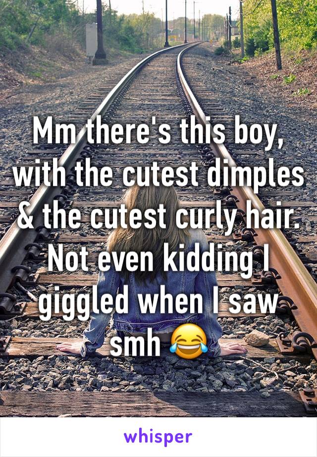 Mm there's this boy, with the cutest dimples & the cutest curly hair. Not even kidding I giggled when I saw smh 😂