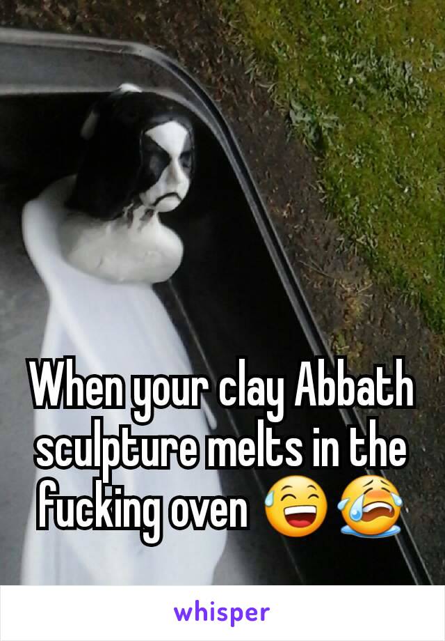 When your clay Abbath sculpture melts in the fucking oven 😅😭