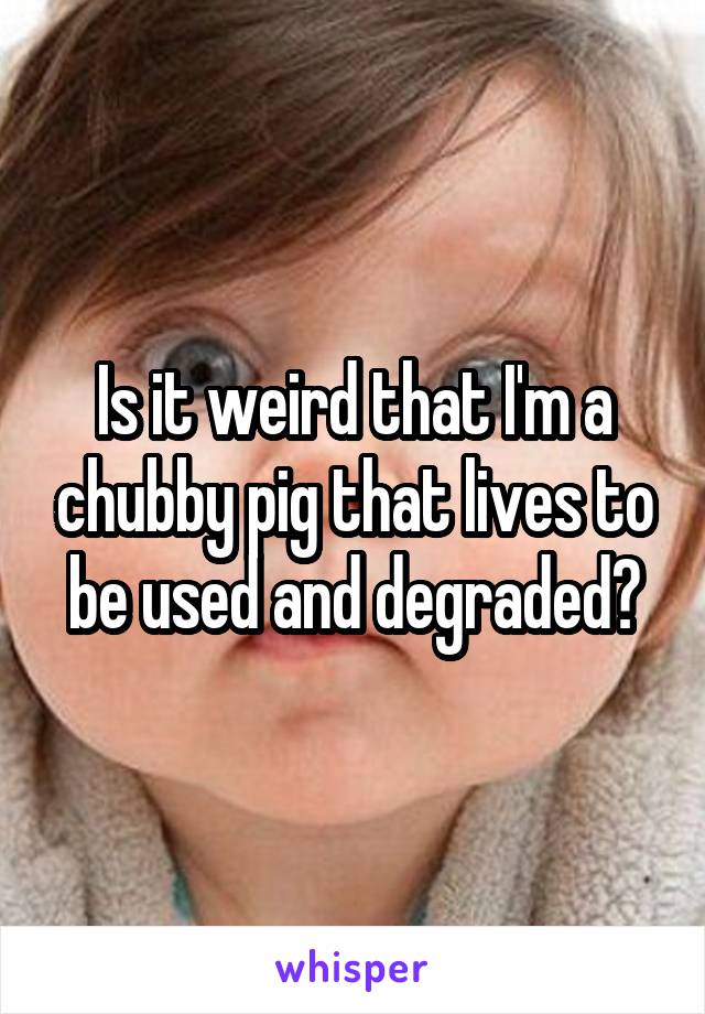 Is it weird that I'm a chubby pig that lives to be used and degraded?