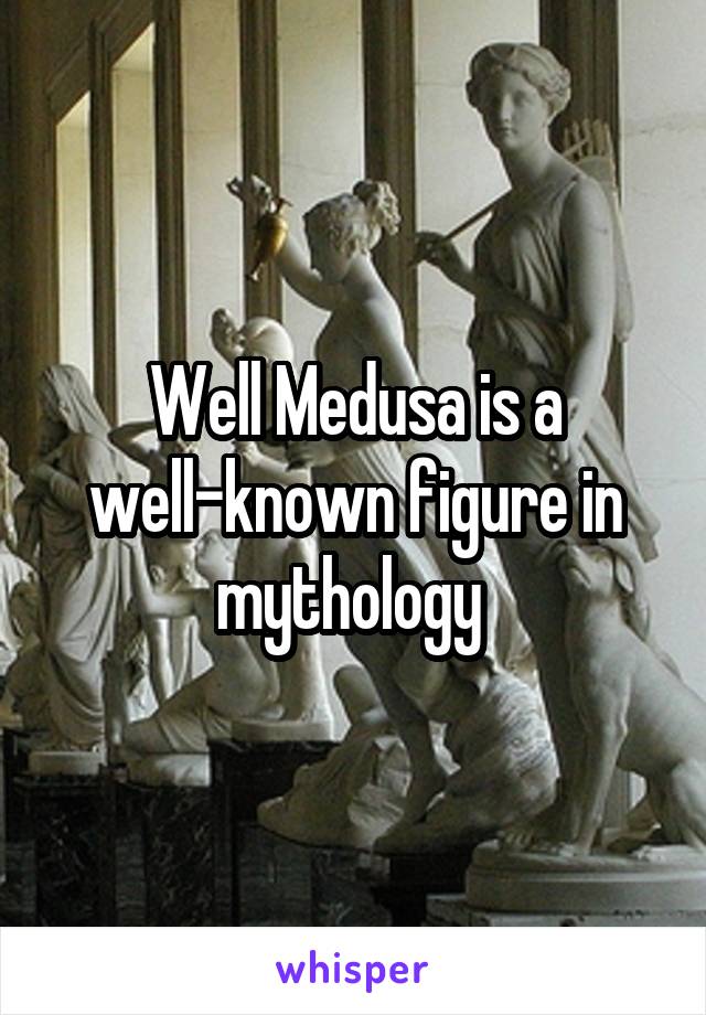 Well Medusa is a well-known figure in mythology 