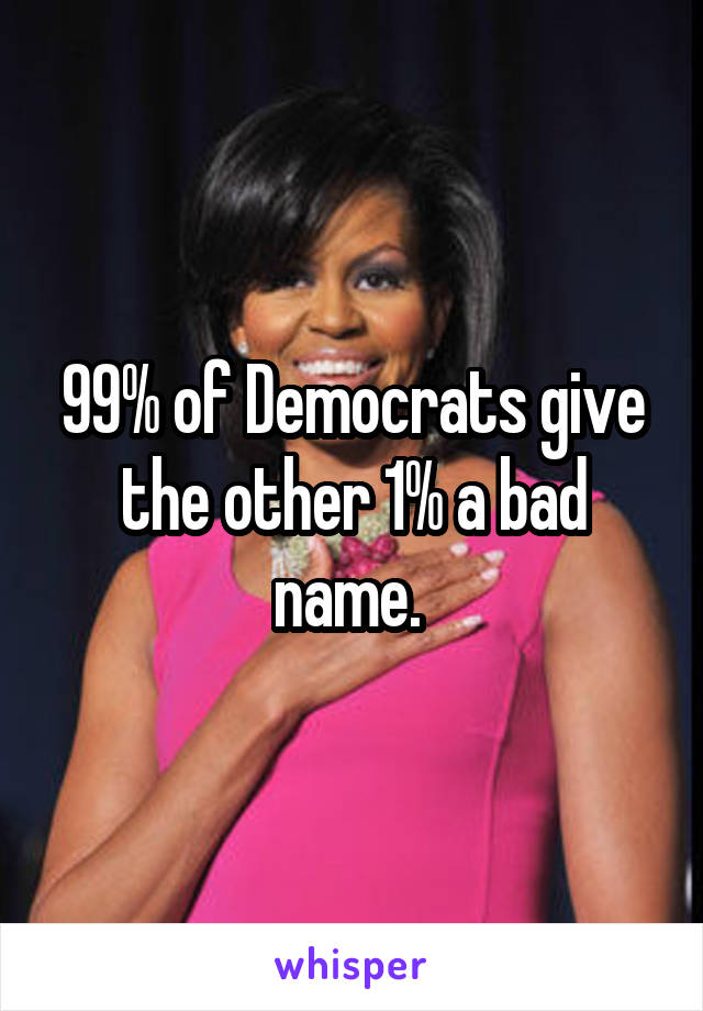 99% of Democrats give the other 1% a bad name. 