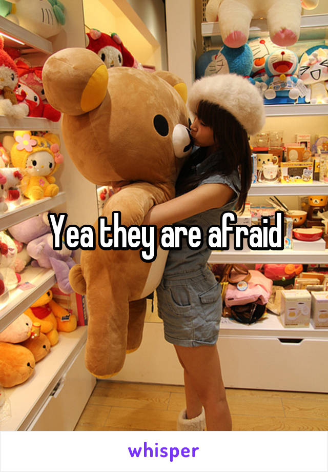 Yea they are afraid