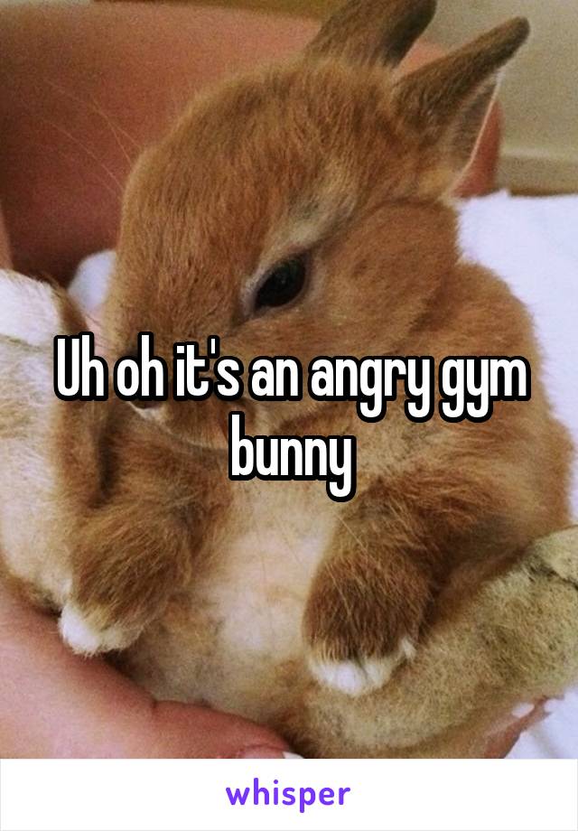 Uh oh it's an angry gym bunny